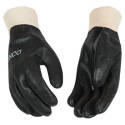 Mens Large Black PVC-Coated Gripping Gloves   