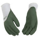 Green & White Polyester Seamless Coated Gloves