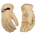 Men's Medium Tan Grain Cowhide Driver Glove With Pull-Strap