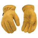 Men's X-Large Gold Cowhide Leather Driver Gloves