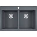 22 x 33 x 9-Inch Gray Granite Drop-In Mounting Primo Kitchen Sink
