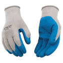 Kinco 1791-S Coated Gloves, Men's, S, 7 To 8 In L, Knit Wrist Cuff, Latex Coating, Cotton/Polyester Glove, Blue/Gray
