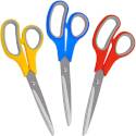 8-1/2-Inch Oal Blue/Red/Yellow Handle Stainless Steel Blade Scissor Set  