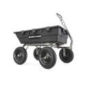Black 4-Wheel 1500-Lb Capacity Yard Dump Cart