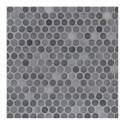 11-Inch X 12-Inch Dark Gray Glossy Penny Round Grigio Mix Tile, Each