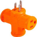 15-Amp 3-Outlet Orange Outlet Adapter