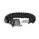 7-Inch Black Large Paraspark Survival Bracelet With Knife And Compass