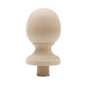 3-1/2-Inch X 2-Inch Diameter Natural Unfinished Hardwood Full Round Finial