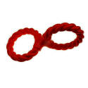 Orange Thermoplastic Rubber Rope Double Ring Twist Tug Dog Toy   