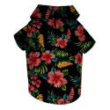 Small Black Cotton Front Velcro Closure Hawaiian Breeze Camp Shirt  