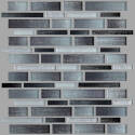 12-Inch x 10.83-Inch Smoke Silverton Linear Mosaic Glass Tile