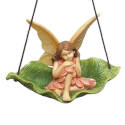 Fairy Girl Sitting Leaf Swing