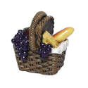 Cheese, Bread & Fruit Picnic Basket Miniature Figurine