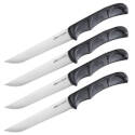Black Ergonomic Handle 4-Inch Stainless Steel Blade Wildgame Steak Knife Set    