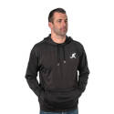 Medium 23-1/2-Inch Chest Black Athleisure Polyester Spandex Hooded Collar 2-In-1 High-Tech Hoodie 