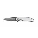 Silver Ergonomic Handle D2 Steel Blade 3-1/4-Inch Pocket Knife