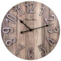 Round Wood Frame Analog Wall Clock