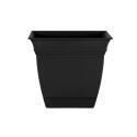 8-Inch Black Eclipse Square Planter With Saucer