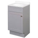 18-Inch 1-Door Cool Gray Shaker Vanity With White Cultured Marble Sink