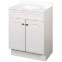 24-Inch 2-Door White Shaker Vanity With White Cultured Marble Sink