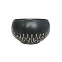 12-Inch Diameter Brown Ceramic Round Bohemian Design Ava Series Planter