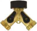 Hose Brass Swivel Y-Connect With Shut-Off Valve