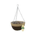 14-Inch Natural Fiber Brown Hanging Basket