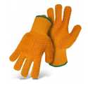 Large Orange Reversible Spun Nylon Knit Glove With Vinyl Print Palm