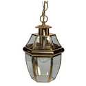 1-Light Polished Brass Hanging Lantern