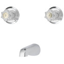 2-Handle Chrome Round Handle Tub Faucet