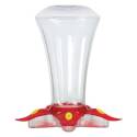 6.72-Inch Clear/Red/Yellow Plastic Hanging Mounting Hummingbird Feeder 