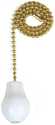 Solid Brass Finish Beaded Pull Chain With White Wooden Knob 12-Inch