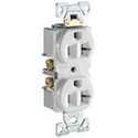 20-Amp White 3-Wire Tamper-Resistant Commercial Duplex Receptacle