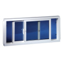 32-Inch x 18-Inch White Double Slider Basement Window