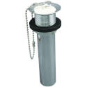Lavatory Plug, 22 Ga Tailpiece, Brass/Rubber, Chrome
