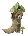 Boot House With Yard Sign Fairy Garden Decor