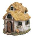 Cotswold Cottage With Goose, Swinging Door And Thatch Roof, Fairy Garden Decor