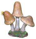 3-Bunch Mushrooms With Butterfly Fairy Garden Decor