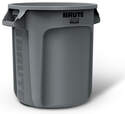 10-Gallon Gray Polyethylene Trash Container