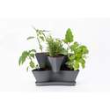 16-Inch Charcoal Gray Collins Modular Multi Level 2-Tier Vertical, Self Watering Planter