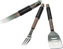 Stainless Steel Tool Set With Wood Handles 3-Piece