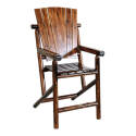 Char-Log  Arm Chair With Brown Wood Frame