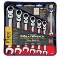 12-Point Steel Flex Head Ratcheting Metric Wrench Set, 7-Pack