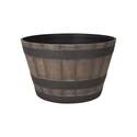 20-1/2-Inch Dark /Weathered Oak Barrel Planter