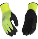 Large Hydroflector Waterproof Hi-Vis Green Lined Thermal Knit Shell And Double-Coated Latex Glove