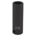 1/2-Inch Drive 17 Mm Socket 6-Point Black Phosphate Impact Socket