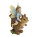 3-Inch Resin Woodland Knoll Boy Riding Squirrel   