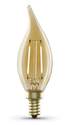 Vintage Edison 40-Watt Equivalent CA10 E12-Candelabra Amber Glass Soft White Dimmable LED Light Bulb, 1-Pack