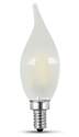 Enhance® Frost Glass Filament 40-Watt Equivalent BA10 E12-Candelabra Soft White Dimmable LED Light Bulb, 2-Pack
