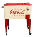 60-Quart, Red And Cream, Coca-Cola Rolling Cooler
